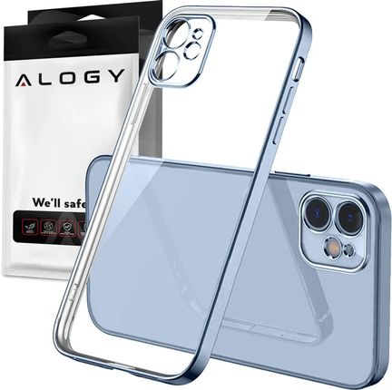 Alogy Etui TPU Luxury Case z osłonką na aparat do Apple iPhone 12 niebiesko-przezroczyste (5907765688441)