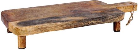 Deska drewniana / taca do serwowania na nóżkach z uchwytem 40x15,5x6 cm