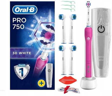 Oral-B Pro 750 Pink + Końcówki Precision 4szt.
