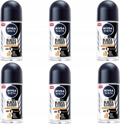 Nivea Men Black White  Ultimate Impact Antyperspirant Roll-On 6x50 ml