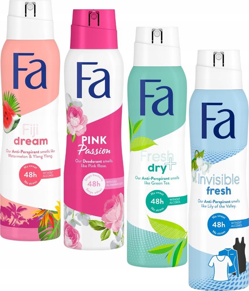Fa Dezodorant Antyperspirant Spray 4x150 ml - Opinie i ceny na Ceneo.pl