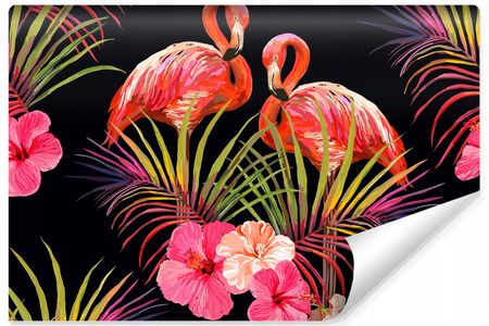 Muralo Fototapeta Flamingi Kwiaty 3D 270x180