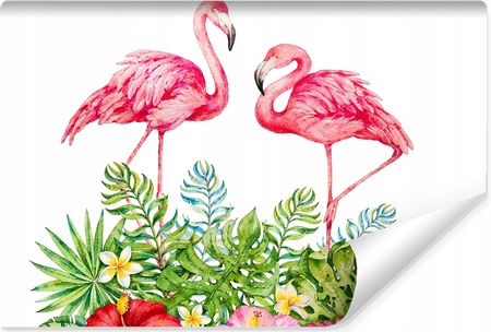 Muralo Fototapeta Flamingi Liście 3D 300x210