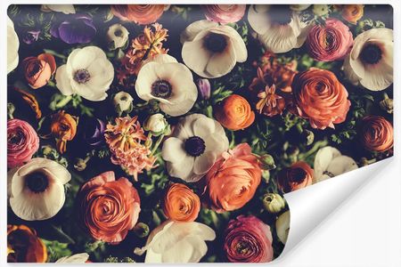 Muralo Fototapeta Kolorowe Kwiaty Vintage 3D 300x210