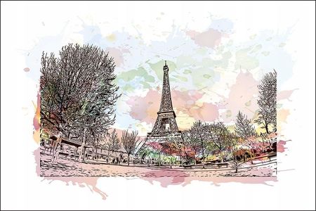 Muralo Fototapeta Paryż Wieża Eiffla 300x450