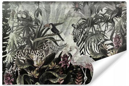 Muralo Fototapeta Dzikie Zwierzęta Efekt Betonu 180x120