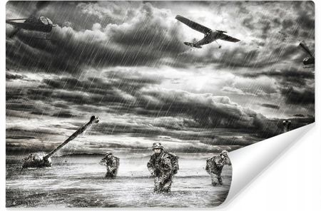 Muralo Fototapeta Żołnierze Mundur Woda Czołgi 3D 300x210
