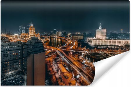 Muralo Fototapeta Moskwa Nocą Pejzaż 360x240