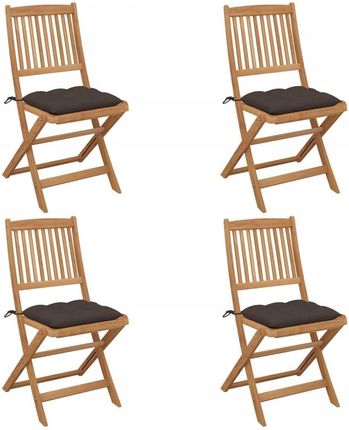 Vidaxl Składane Krzesła Ogrodowe Z Poduszkami 4