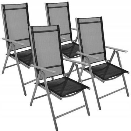 Komplet 4 Krzesła Aluminiowe Garth Rozkładane