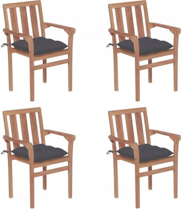 Vidaxl Sztaplowane Krzesła Ogrodowe Z Poduszkami