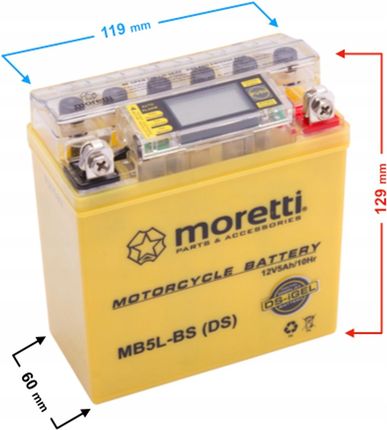 Moretti Akumulator Agm I-Gel Mb5L-Bs 5Ah Lcd Akuyb5L-Bsxxmor00W