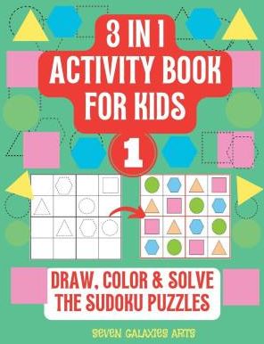3 in 1 Activity Book for kids, draw, solve & color the Sudoku Puzzle ...