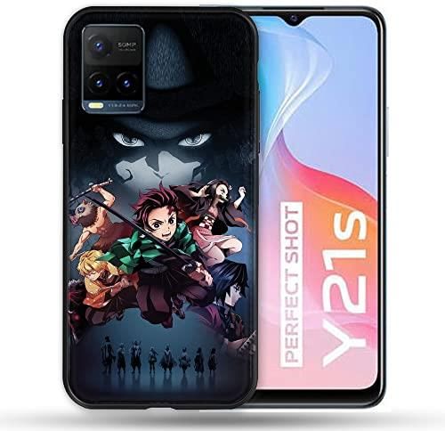 Cokitec Cover Per Vivo Y21/Y21S/Y33S Con Design Demon Slayer - Gruppo Personaggi - Custodia Protettiva In TPU Morbido Antigraffio, Made In France - 2