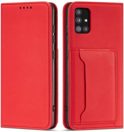 Magnet Card Case Etui Do Xiaomi Redmi Note 11 Pro Pokrowiec Portfel Na Karty Kartę Podstawka Czerwony