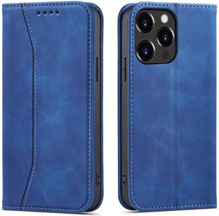 Magnet Fancy Case Etui Do iPhone 13 Pro Pokrowiec Portfel Na Karty Kartę Podstawka Niebieski
