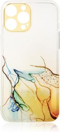 Marble Case Etui Do iPhone 12 Pro Żelowy Pokrowiec Marmur Pomarańczowy