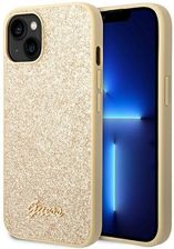 Guess Guhcp14Mhggshd iPhone 14 Plus 6,7" Złoty/Gold Hard Case Glitter Script - zdjęcie 1