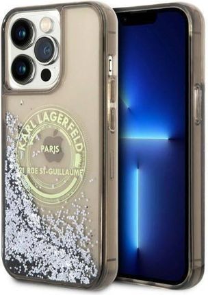 Oryginalne Etui iPhone 14 Pro Max Karl Lagerfeld Hardcase Liquid Glitter Rsg Klhcp14Xlcrsgrk Czarne