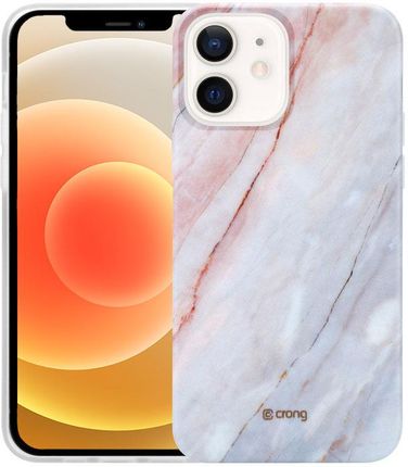 Crong Marble Case - Etui iPhone 12 Mini Różowy