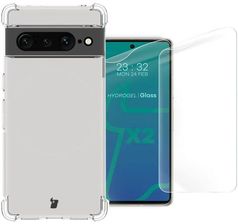 Etui + 2X Folia Bizon Case Clear Pack Do Google Pixel 7 Pro, Przezroczyste