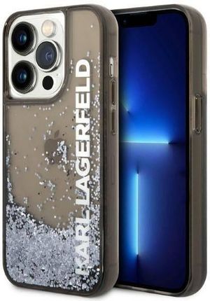 Oryginalne Etui iPhone 14 Pro Max Karl Lagerfeld Hardcase Liquid Glitter Elong Klhcp14Xlckvk Czarne