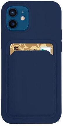 Card Case Silikonowe Etui Portfel Z Kieszonką Na Kartę Dokumenty Do Samsung Galaxy A73 Granatowy [Etui]