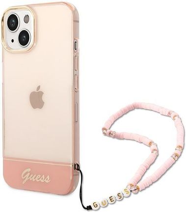 Guess Guhcp14Mhgcohp iPhone 14 Plus 6,7" Różowy/Pink Hardcase Translucent Pearl Strap