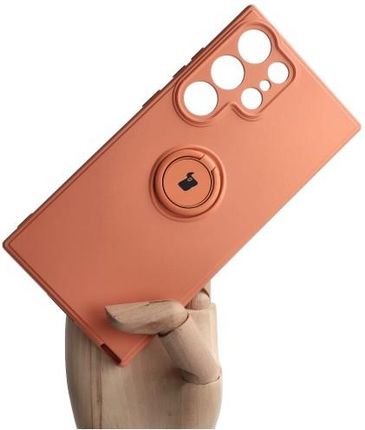 Etui Bizon Case Silicone Ring Sq Do Samsung Galaxy S23 Ultra, Pomarańczowe