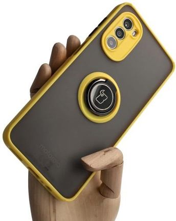 Etui Bizon Case Hybrid Ring Do Motorola Moto G52/G82, Żółte