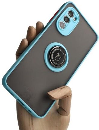 Etui Bizon Case Hybrid Ring Do Motorola Moto G52/G82, Błękitne