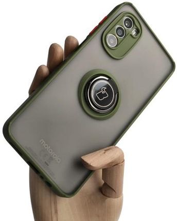 Etui Bizon Case Hybrid Ring Do Motorola Moto G52/G82, Jasnozielone