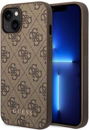 Guess Guhcp14Mg4Gfbr iPhone 14 Plus 6,7" Brązowy/Brown Hard Case 4G Metal Gold Logo