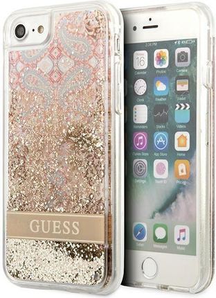 Guess Guhci8Lflsd iPhone Se 2022 / Se 2020 / 7 / 8 Złoty/Gold Hardcase Paisley Liquid Glitter