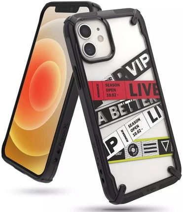 Ringke Fusion X Design Durable Pc Case With Tpu Bumper For iPhone 12 Mini Black Ticket Band Xdap0019
