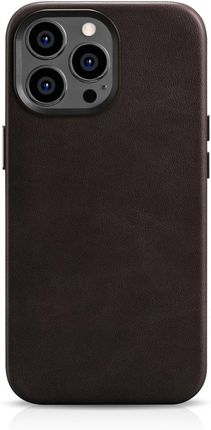 Icarer Oil Wax Premium Leather Case Skórzane Etui iPhone 14 Pro Max Magnetyczne Z Magsafe Brązowy Wmi14220704-Bn
