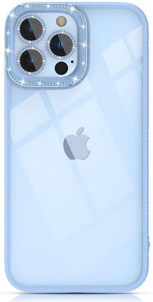 Kingxbar Sparkle Series Etui iPhone 13 Pro Max Z Kryształami Obudowa Pokrowiec Na Tył Plecki Niebieski