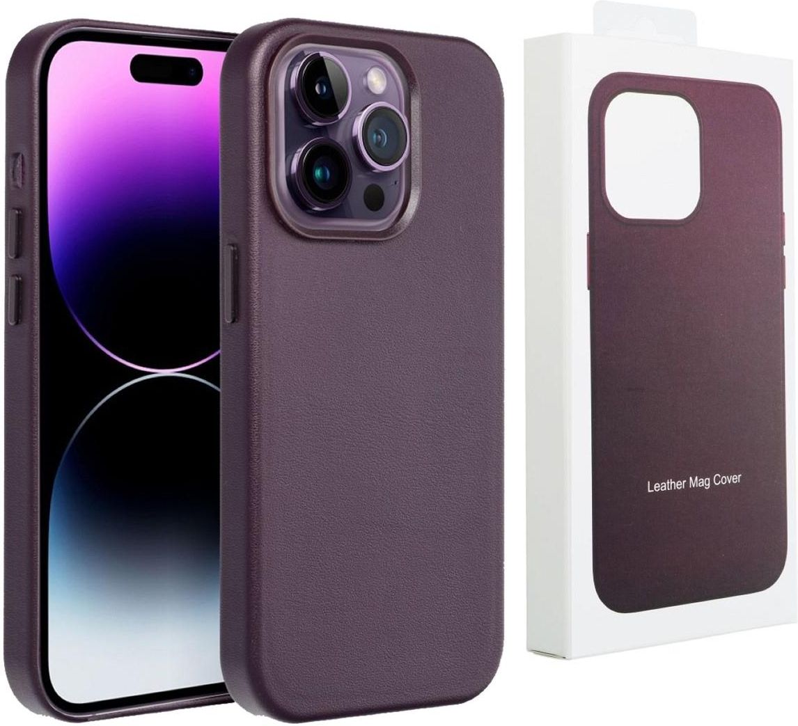 Supero Leather Magsafe Cover iPhone 14 Pro Purple Etui na telefon