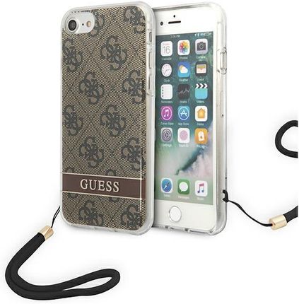 Guess Guohci8H4Stw iPhone Se 2022 / Se 2020 / 7/ 8 Brązowy/Brown Hardcase 4G Print Strap