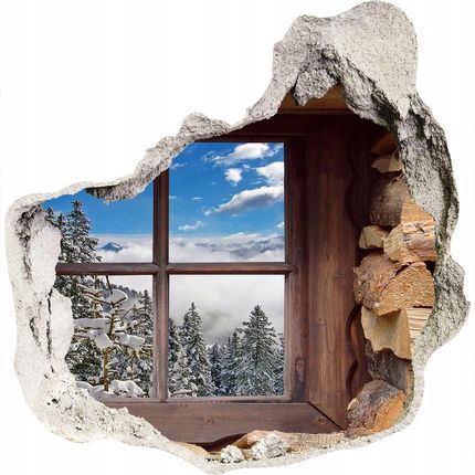 Fototapeta dziura na ścianę Zima za oknem 125x125