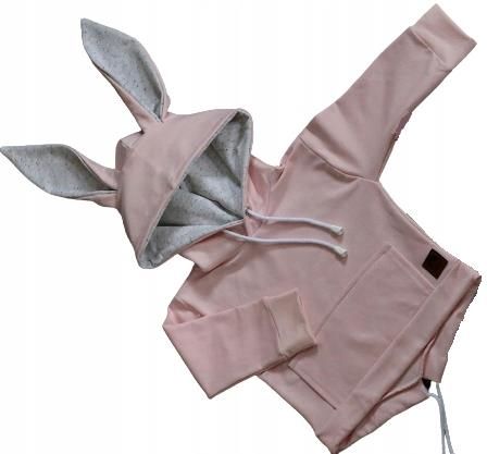 Bluza królik różowo szara rozmiar 146