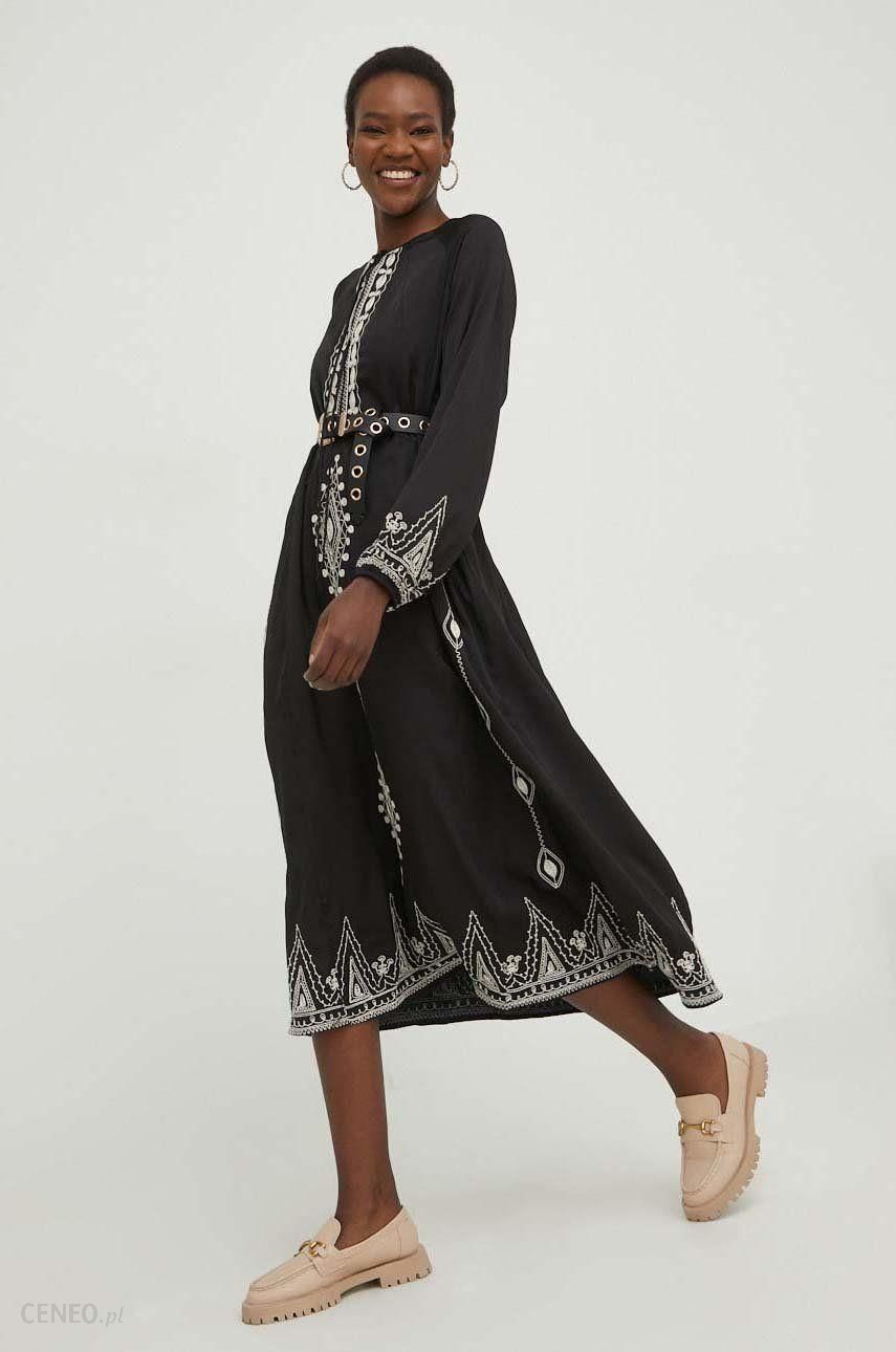 Answear Lab sukienka kolor czarny midi oversize - Ceny i opinie 