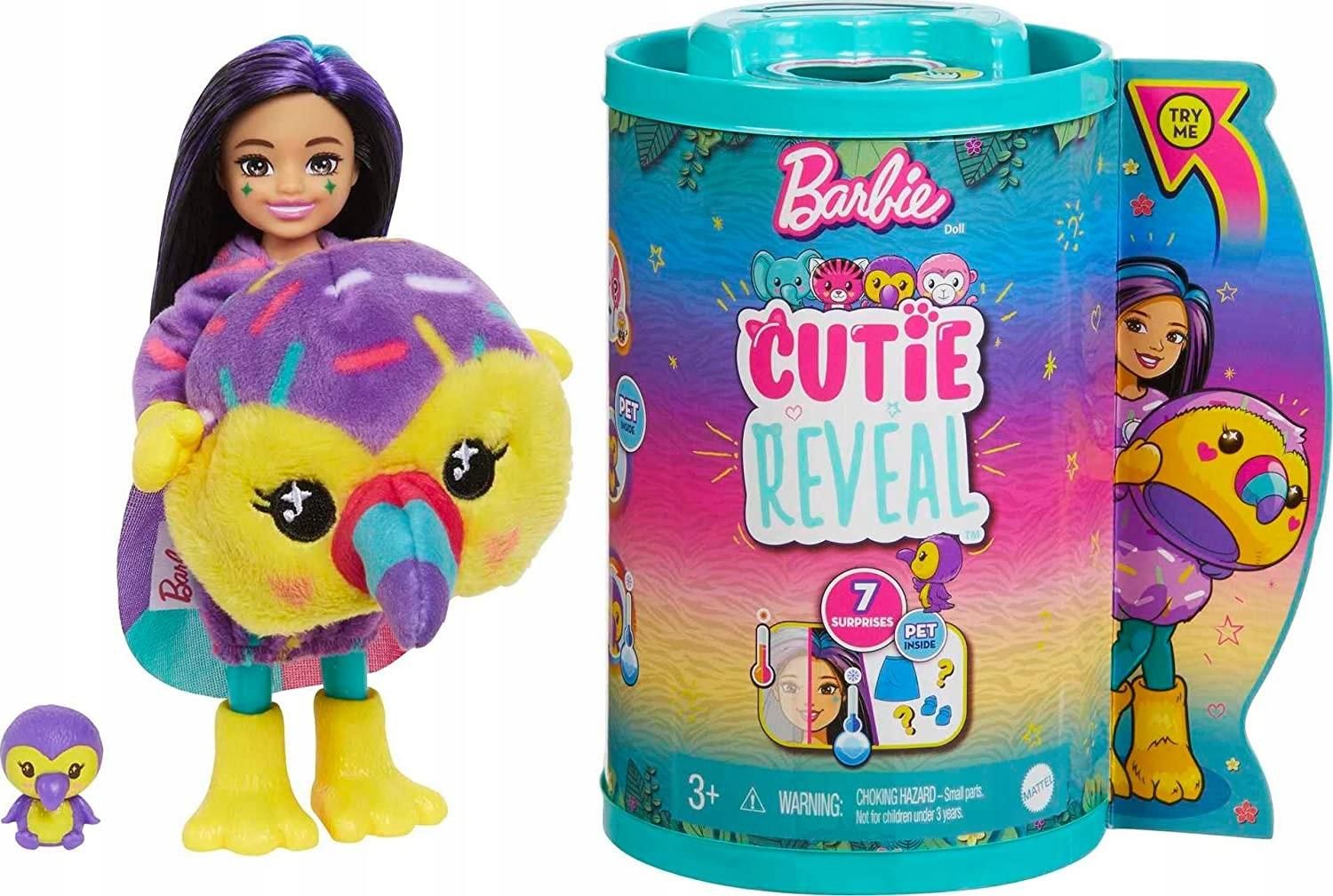 【WOOHWA】TEENAGE CANCAN SK Lalka Barbie Cutie Reveal Chelsea Tukan Seria Dżungla HKR16