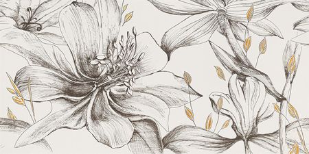 Domino Velo Bianco Flowers Obraz Gresowy Element 1 59,8x119,8x0,8