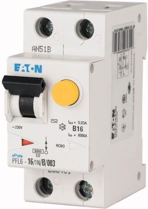Eaton Wyłącznik Różnicowo-Nadprądowy 1P+N 20A ,03A Typ Ac Pfl6-20/1N/B/003 286432