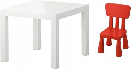 Ikea Zestaw Stolik Lack Krzesełko Mammut Czerwon