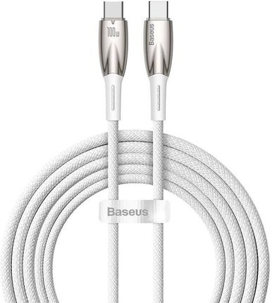 Baseus USB-C do USB-C Glimmer, 100W, 2m (biały) (39885)