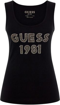 Damska Koszulka Guess Logo Tank Top W3Rp07K1814-Jblk – Czarny