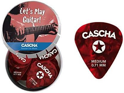 Cascha Guitar Pick Set Box Medium, 24 kostki w rozmiarze M (0,71 mm)