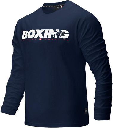 EXTREME HOBBY Koszulka męska z długim rękawem Extreme Hobby BOLD BOXING  Niebieski